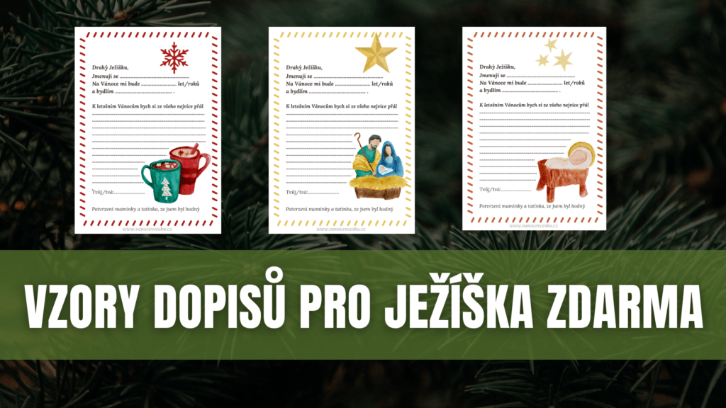 15 kouzelných vzorů dopisu Ježíškovi s českým textem – ke stažení zdarma 1 vancoce v cesku dopisy zdarma
