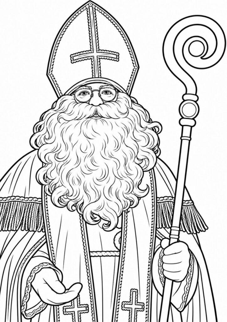 Vánoční omalovánky ke stažení zdarma 5 Vánoční omalovánky - Mikuláš velký